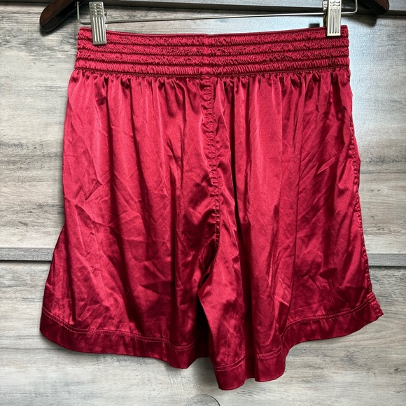 Charlie Red Satin Shorts No Size tag see measurements Good preworn condition - Picture 3 of 11